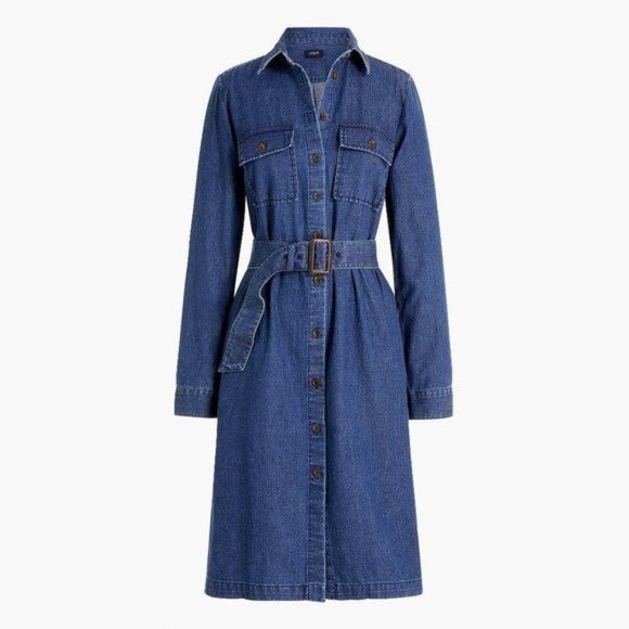 J. Crew Factory Dresses & Skirts - J Crew Factory Chambray Utility Shirtdress NWT, Size 4